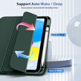 thumbnail image 5 of Case for iPad (A16) 11th Generation 11 Inch 2025, iPad 10th Generation Case 10.9 Inch 2022 with Pencil Holder,Slim Protective Cover with Clear Back Shell,Auto Wake/Sleep, Midnight Green, 5 of 15