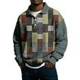 thumbnail image 4 of Nokdvo Sweatshirt Men Plus Size Lapel Collar Button Up Color Block Sweat Shirts Fall Winter Casual Lapel Collar Long Sleeve Pullover Tops,Dark Green L, 4 of 4