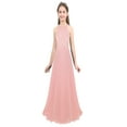 thumbnail image 4 of iiniim Kids Flower Girl Elegant Lace Bodice Halter Maxi Dress Sleeveless Backless Wedding Bridesmaid Party Gown, 4 of 7