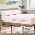 thumbnail image 5 of THREAD SPREAD 100% Organic Cotton Sheets Twin XL Size - Percale Weave Cotton Sheets Twin XL Size (3 PC, Blush), Soft Cooling Hotel Sheet Set, 5 of 7