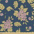 thumbnail image 2 of Ambesonne Floral Fabric by the Yard Upholstery, Vintage Garden Blossoms, 1 Yard, Lavender Brown, 2 of 5