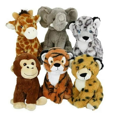 Multipet 784369611502 8 in. Eco Safari Animal Assortment Dog Toys Multi Color