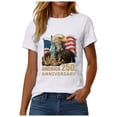 thumbnail image 6 of TOWED22 Women's America 250 Merchandise 250th Anniversary USA Shirt American Flag T Shirt 4th of July 1776 2026 Independence Day Tee(White,S), 6 of 8
