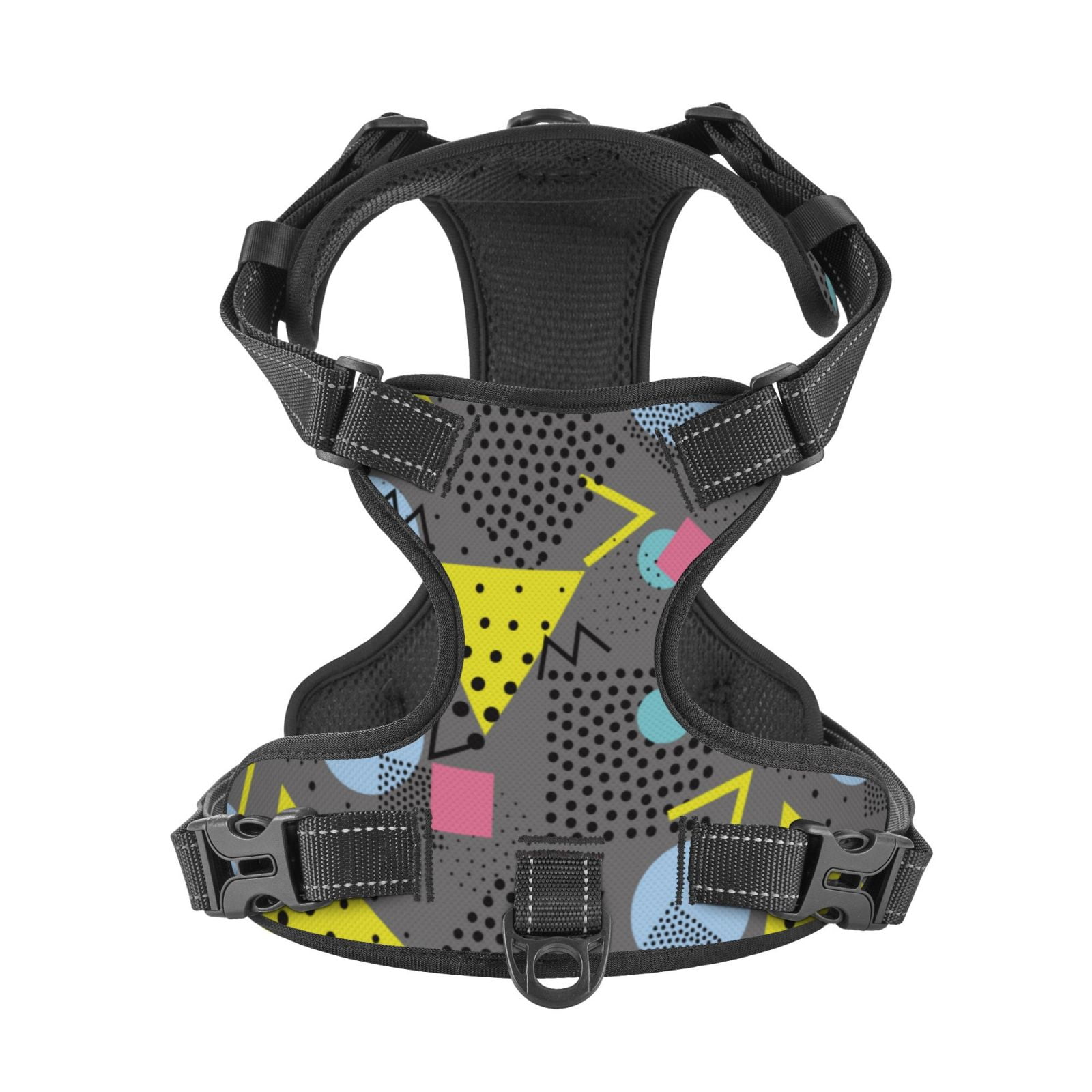 Kdxio Geometric Print No Pull Dog Harness Adjustable Reflective Oxford Easy Control Medium Large Dog Harness for Training and Everyday-Small