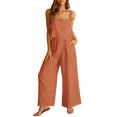 thumbnail image 2 of Biekopu Women's Summer 2 Piece Outfits,Solid Color Cami Tops Elastic Band Wide Leg Pants Set, 2 of 9