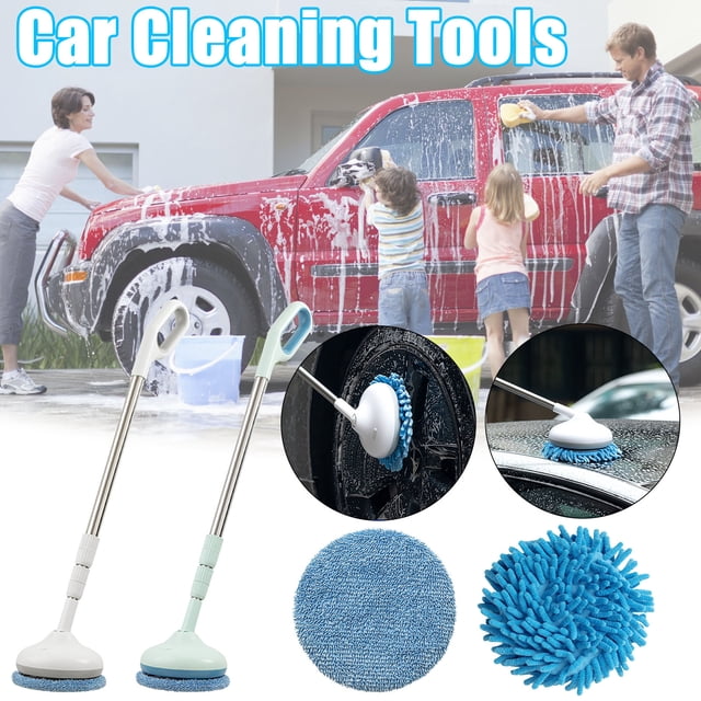 Xihbxyly Limpiador de Autos Inalámbrico, Telescópico Multifuncional, Retráctil para Rincones Sin Salida, Cepillo Rotatorio Mejorado, Fibra Superfina, Fácil de Usar para La Limpieza Del Auto y El Hoga