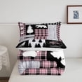 thumbnail image 5 of Bear Kids Comforter Set Queen Size,Wolf Hunting Woodland Rustic Cabin Bedding Set for Boys Girls Adult,Camping Adventure Geometric Plaid Patchwork Down Comforter,Pine Tree Xmas Duvet Insert Pink Black, 5 of 6