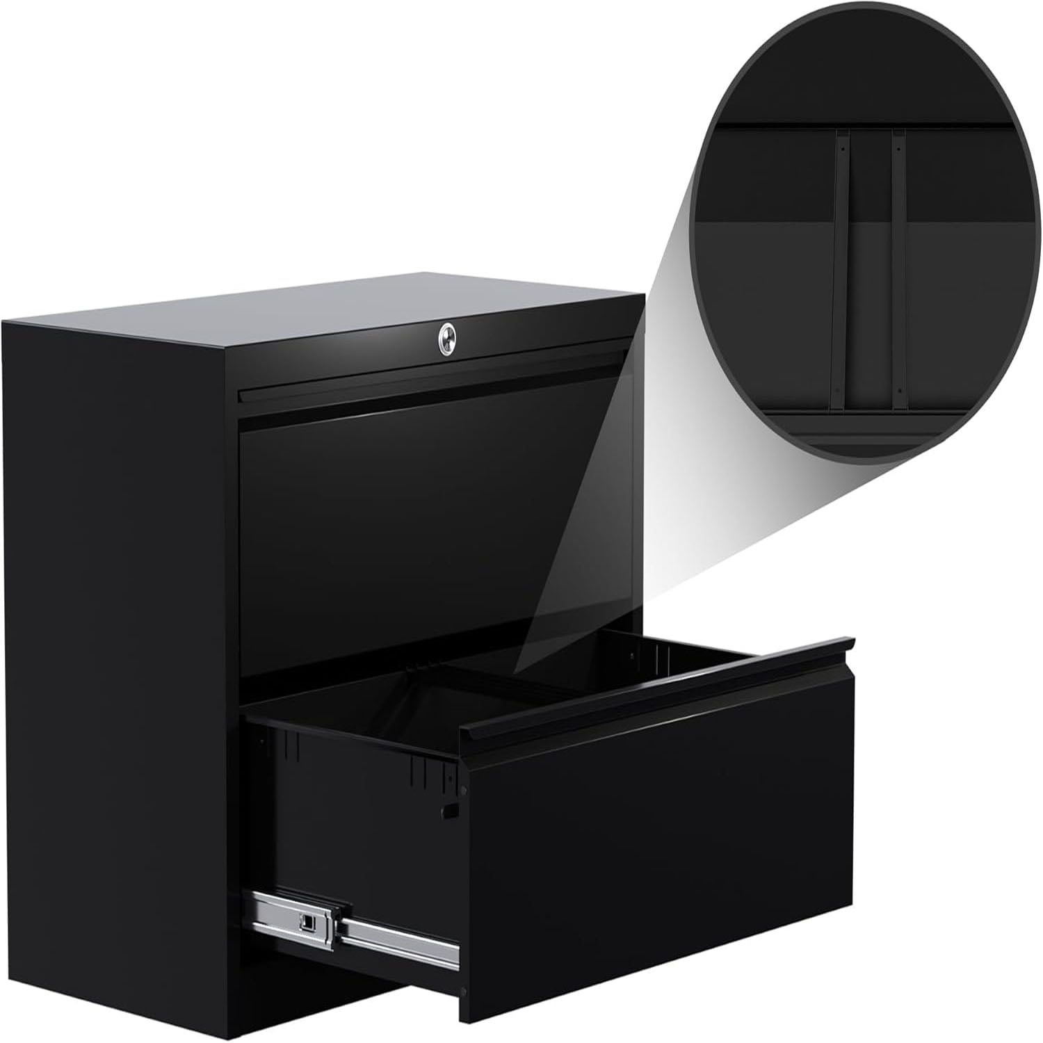 Ataucjin 2-Drawer File Cabinet with Lock, Metal Lateral Filing Cabinets for Letter/Legal Size Documents, Heavy Duty File Storage for Home Office | Requires Assembly