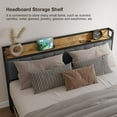 thumbnail image 2 of Lofka King Size Bed Frame with Storage Headboard, Metal Bed Frame, Dark Gray Headboard Cushion, 2 of 7