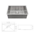 thumbnail image 7 of Izzovium 30 Inch Undermount Stainless Steel Kitchen Sink, 30"x18"x10" Single Bowl 16 Gauge Brushed Nickel, Deep Basin with Soundproof Pad & Drain Assembly, 7 of 7