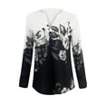 thumbnail image 5 of YDKZYMD Black 3/4 Sleeve Tops Printed Elegant Women Blouses Elegant Graphic Womens Basic Tops Graphic Plus Size T Shirts for Women Clearance 2XL, 5 of 5