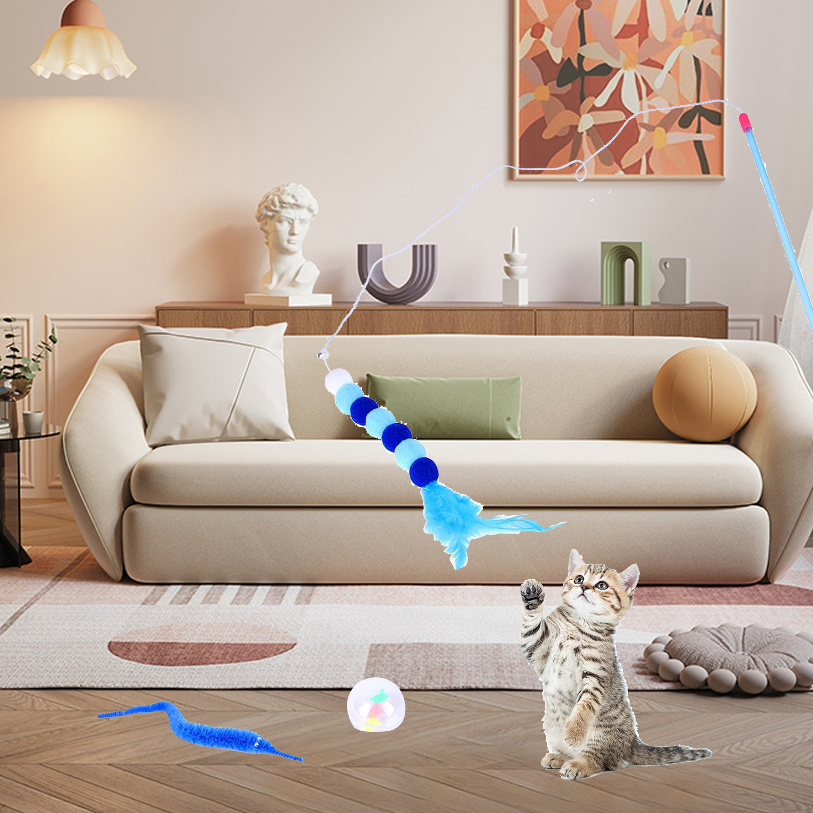 Tripumer 15-Piece Cat Toy Set with Tunnel and Interactive Toys photo 5