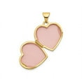 thumbnail image 3 of Footprints Heart Locket Pendant Necklace in 14K Yellow Gold with Chain, 3 of 4