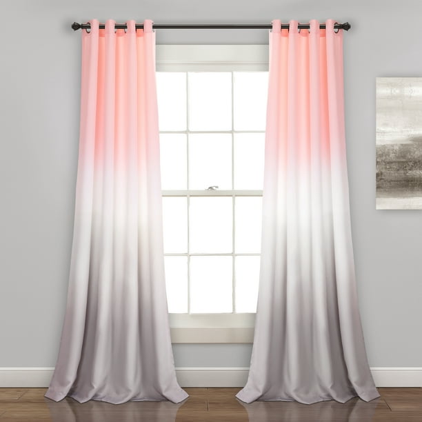 Lush Decor Umbre Fiesta Room Darkening Window Curtain Panels Blush/Gray