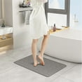 thumbnail image 2 of Stone Bath Mat,24x15.5Inches Non-slip Diatomaceous Earth Shower Mat Quick Drying Super Absorbent, Easy to Clean-Gray, 2 of 5