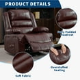 thumbnail image 5 of 360° Manual Swivel Recliner Chair with 3‑Position Recline, Overstuffed Wide Single Lounge Chair with 2 Cup Holders & 2 Side Pockets, PU Fabric, 5 of 12