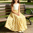 thumbnail image 6 of Ruyang Kids Girls Flared Skirt Plaid Elastic High Waisted A-line Swing Skirt Summer Lightweight Versatile Half Body Skirts, 6 of 9