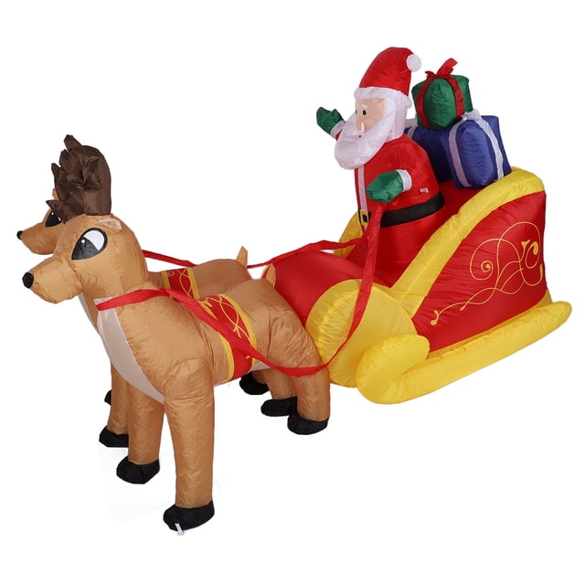 Papá Noel Inflable De Navidad De 7.2 Pies ANGGREK Decoración De Patio Con Luces LED