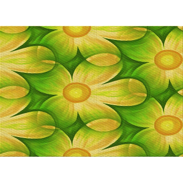 Ahgly Company Machine Washable Indoor Rectangle Transitional Chameleon Green Area Rugs, 2' x 3'