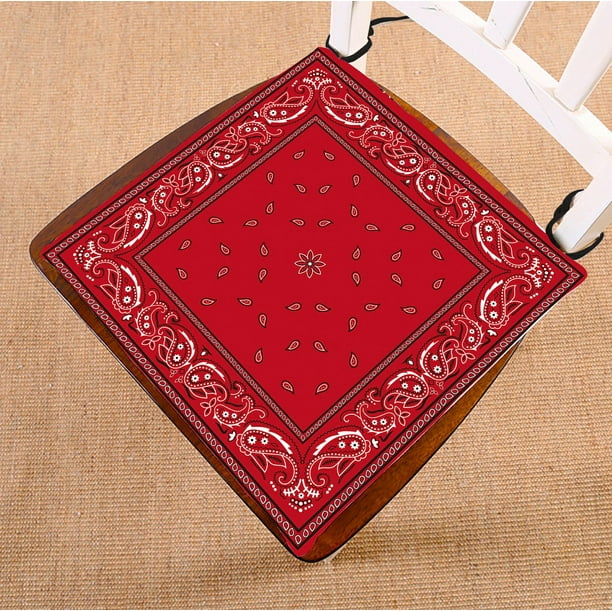 ABPHQTO Red Bandana Chair Pad Seat Cushion Chair Cushion Floor Cushion