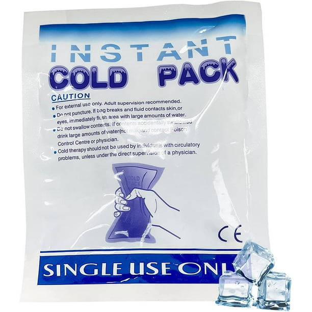Instant Cold Pack 6" x 8", Pack of 10 First Aid Instant Cold Packs for
