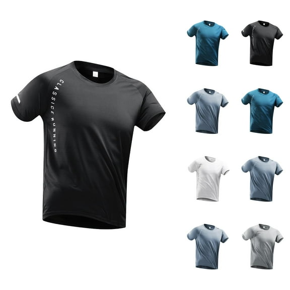 Mens Workout Shirts Summer Quick Drying Lightweight Breathable Moisture Wicking Tshirt Athletic Running Shirts for Men