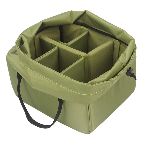 Bolsa de inserción para cámara, bolsa para lentes, nailon, portátil, para senderismo, para exteriores, multifunción. verde