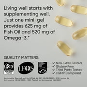 Sports Research® Fish Oil Mini-Softgels Easy to Swallow Omega-3 Fatty Acids 625mg (120 Capsules)