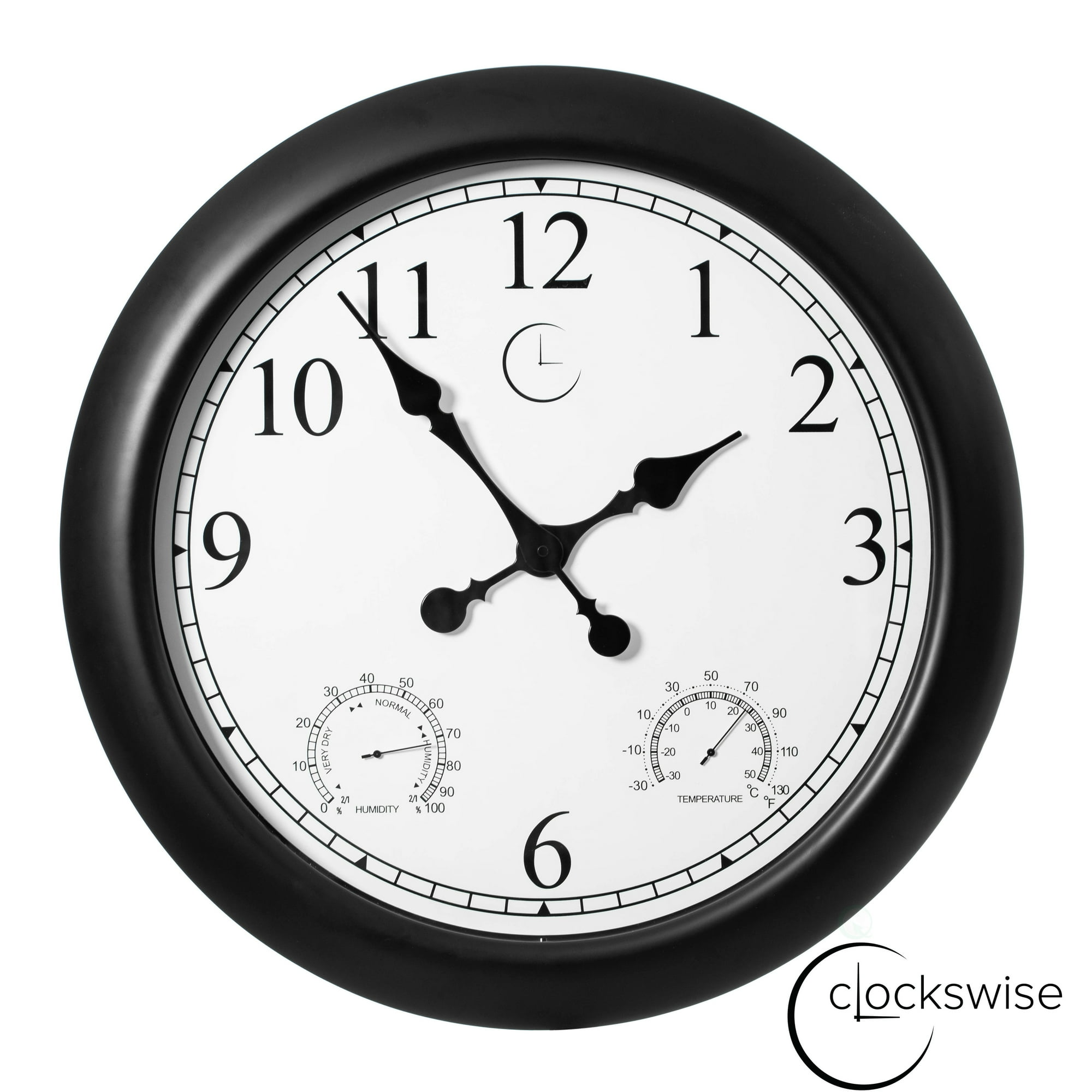 インテリア時計 onulife Temperature and humidity clock 24-inch Large Outdoor Wall Clock Thermometer Combo, Waterproof