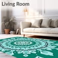 thumbnail image 2 of ODIKA 6'x9' Machine Washable Non-Slip Area Rug, Snowflake Crochet Kit Winter Crystalline Design High Traffic Rug with Pad, Green, 644051, 2 of 8