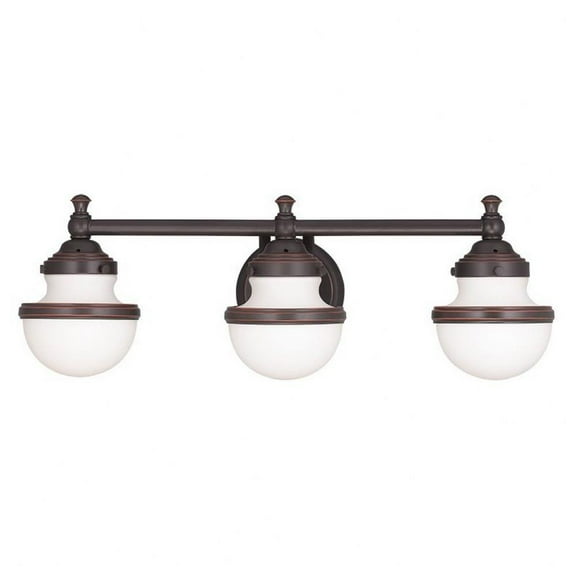 3 Light Bathroom Light in Modern Style 24 inches Wide By 8.25 inches High-Olde Bronze Finish Bailey Street Home 218-Bel-1261014