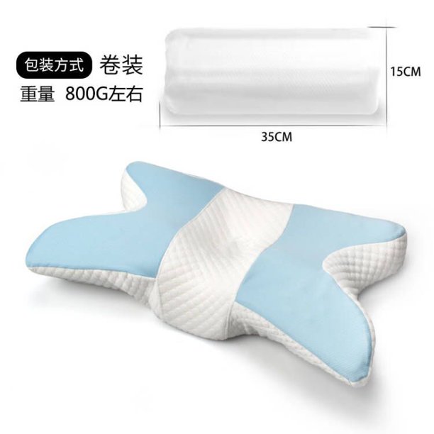 Almohada para el cuello de rebote lento, almohada para dormir, almohada de espuma con memoria, almohada de mariposa de presión cero, almohada para el cuello, nueva