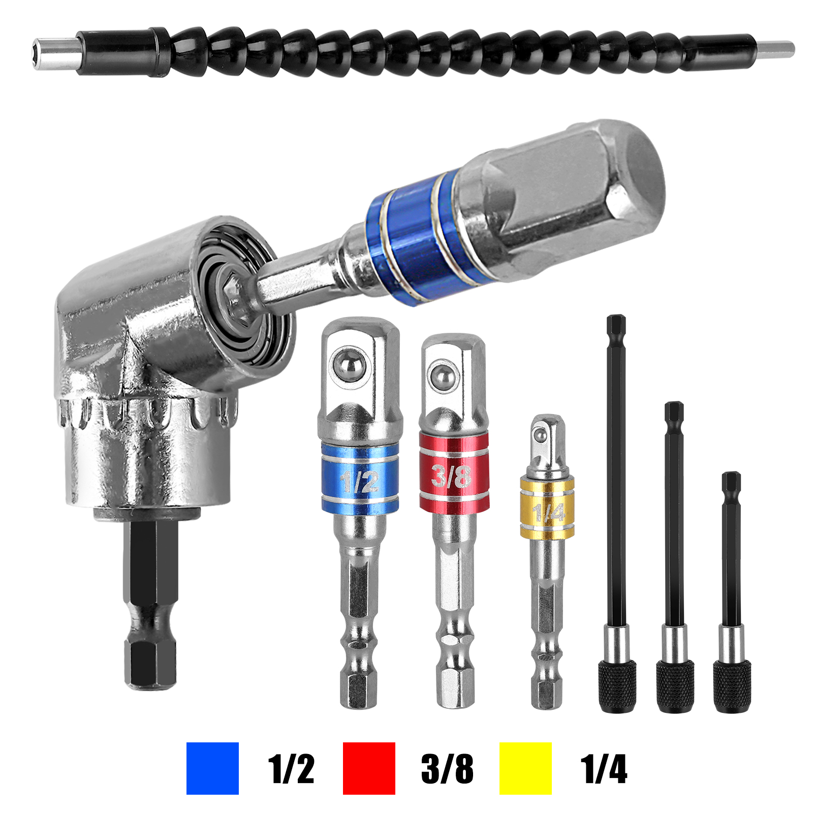 1//4 Hex Extension Bit Holder Set Magnetic For Power Drills Impact Drivers
