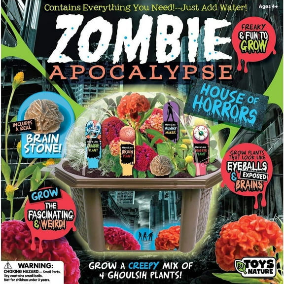 Toys By Nature: Zombie Apocalypse - DIY Biosphere Terrarium Starter Kit, Grow A Mini Horror Garden, Plants Look Like Brains & Eyeballs, Adults-Kids 4 