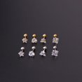 thumbnail image 5 of Pendientes de acero inoxidable con forma de triángulo amoroso y circonita cuadrada de cinco puntas de 3 mm a 5 mm, varilla fina de 20 g, con forma de bola giratoria y hueso de oreja para, 5 of 5