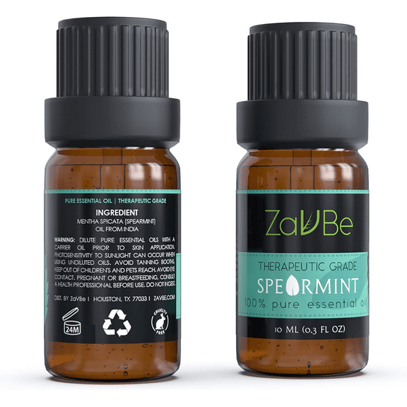 MABUA Spearmint Essential Oil (Mentha spicata) | 100% Pure, Undiluted, Natural, Therapeutic Grade 10 mL (1/3 oz)