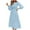 Light Blue, variant on Fesfesfes Women Dress Fall Winter Long Sleeve Round-Neck Solid Long Dress