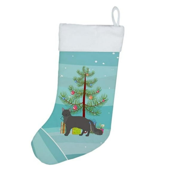 Nebelung #1 Cat Merry Christmas Christmas Stocking 13.5 in x 18 in