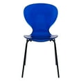 thumbnail image 6 of LeisureMod Oyster Modern Clear Acrylic Dining Chair with Black Metal Legs, Transparent Kitchen Dining Room Chair, Contemporary Accent Chair for Home, Office or Restaurant, Transparent Blue, Set of 2, 6 of 11