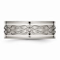 thumbnail image 3 of Titanium 925 Sterling Silver-Inlay Celtic Knot Irish Claddagh Knot Flat 8mm Men's Wedding Band Ring Size 11, 3 of 7
