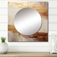 thumbnail image 1 of Designart "Abstract River In Minimal Gold And Beige I" northern lights Square Mirror Wall Decor Traditional - Large Beige Square Bathroom Mirror - Square Printed Wall Mirror Art, 1 of 5