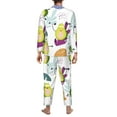 thumbnail image 5 of Kll Orange Green Avocado Sleepwear Mens Flannel Pajamas,Long Cotton Pj Set, 5 of 9
