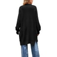 thumbnail image 3 of Arvbitana Women's Autumn Loose Knit Cardigan Solid Color Long Sleeve Open Front Knitwear Sweater Casual Warm Coat, 3 of 4