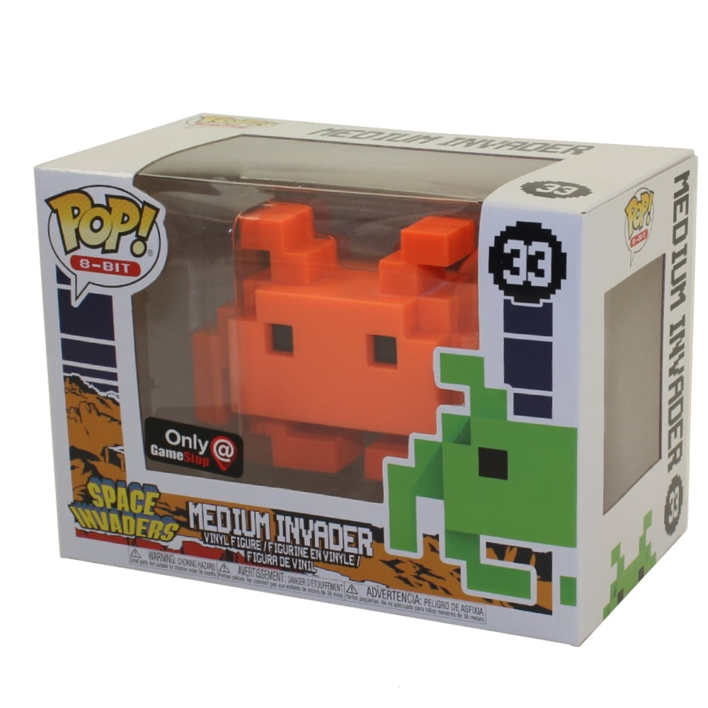 Funko 8-Bit POP! - Space Invaders Vinyl Figure - MEDIUM INVADER (Orange) #33 *Game Stop