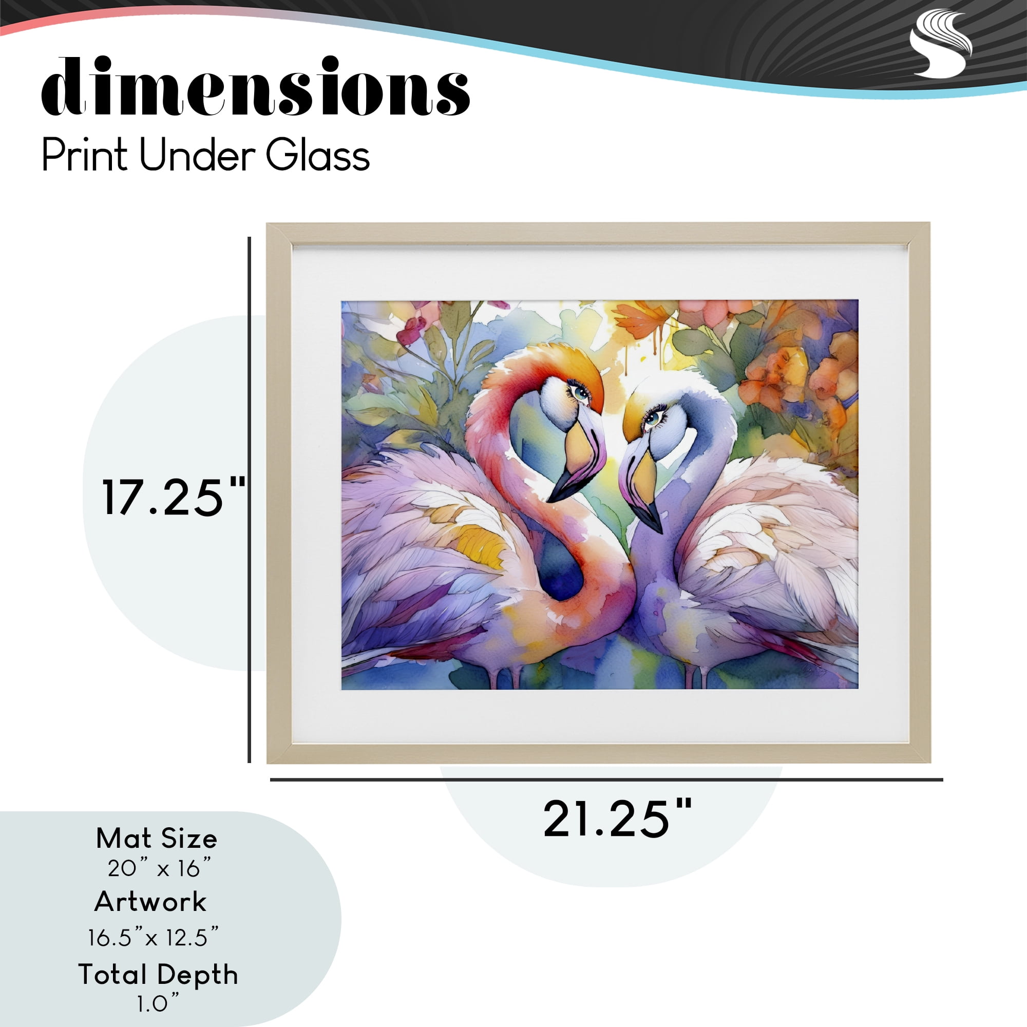 Stupell Industries Flamingo Love Pair Birch Framed Print Under Glass, design by Shelly Craig