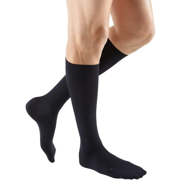 mediven for men select 15-20 mmHg Calf High Closed Toe Compression Stockings, Black, III (Extra Wide)-Standard