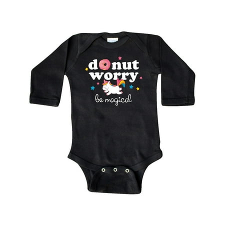 

Inktastic Donut Worry Unicorn Gift Baby Girl Long Sleeve Bodysuit