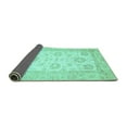 thumbnail image 2 of Ahgly Company Indoor Square Oriental Turquoise Blue Traditional Area Rugs, 7' Square, 2 of 4