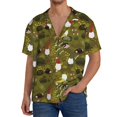 thumbnail image 3 of Vsdgher Gnomes Playing in the Garden Print Men's Wrinkle Free Untucked Cuban Shirt Business Casual Button Down Shirts Short Sleeve Shirt, 3 of 7