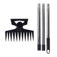 thumbnail image 4 of DYNWAVECA Weed Puller Tool Weeder Multipurpose Manual Ergonomic Grip Uprooting Weeding Tool Weed Rake for Backyard Patio Lawn Farm Yard 3 Section Pole, 4 of 10